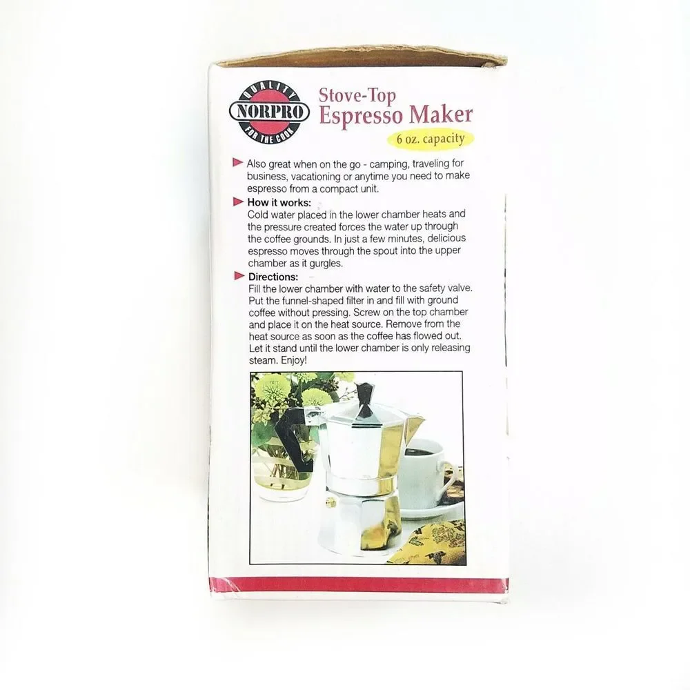 MOKA POT Espresso Stovetop Maker 3 cup 6 Oz Capacity 5585 Percolator New in Box